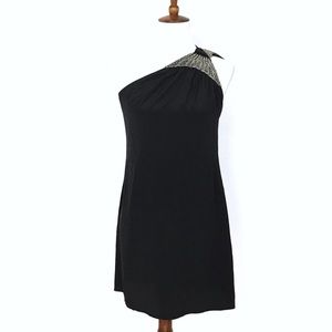 Tiff by TT Silk Embellished One Shoulder Dress